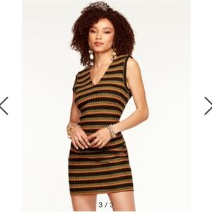 New Ramy Brook V-neck mini dress Size L in clover combo